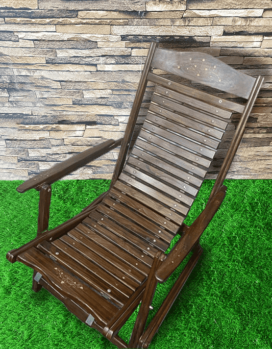 Foldable Rocking Chair with Brass Work