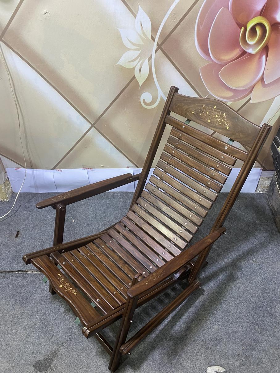 Foldable Rocking Chair with Brass Work