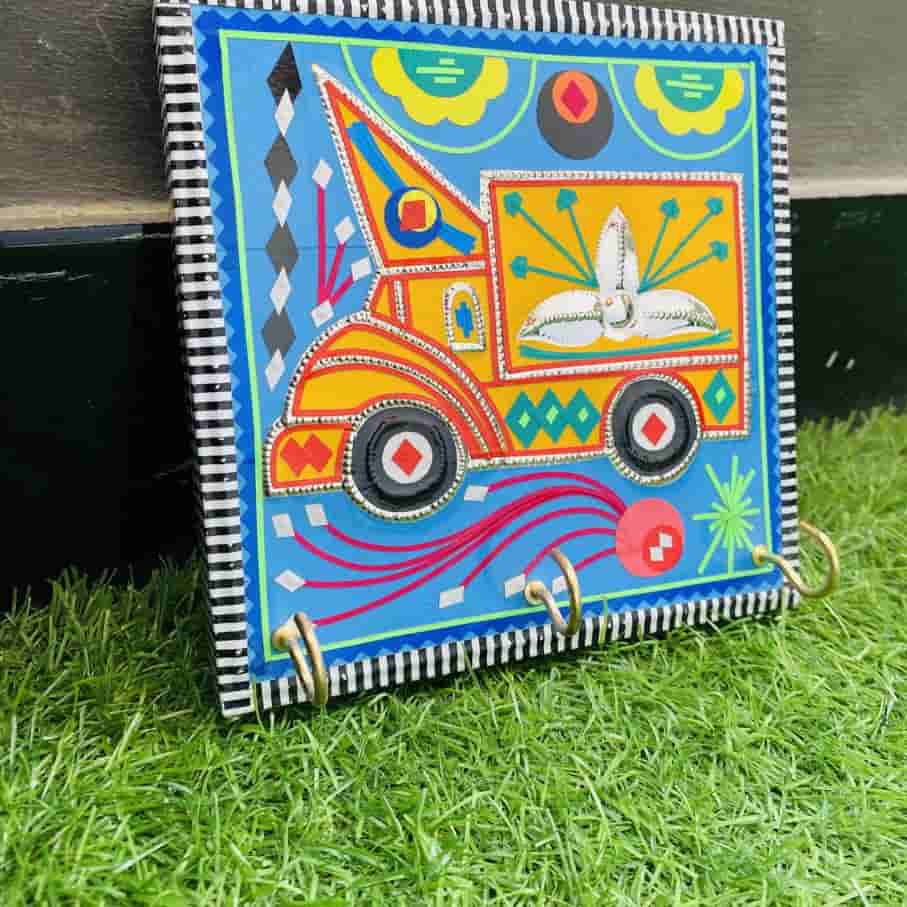 Colorful Truck Art Key Holder - Featuring Bus