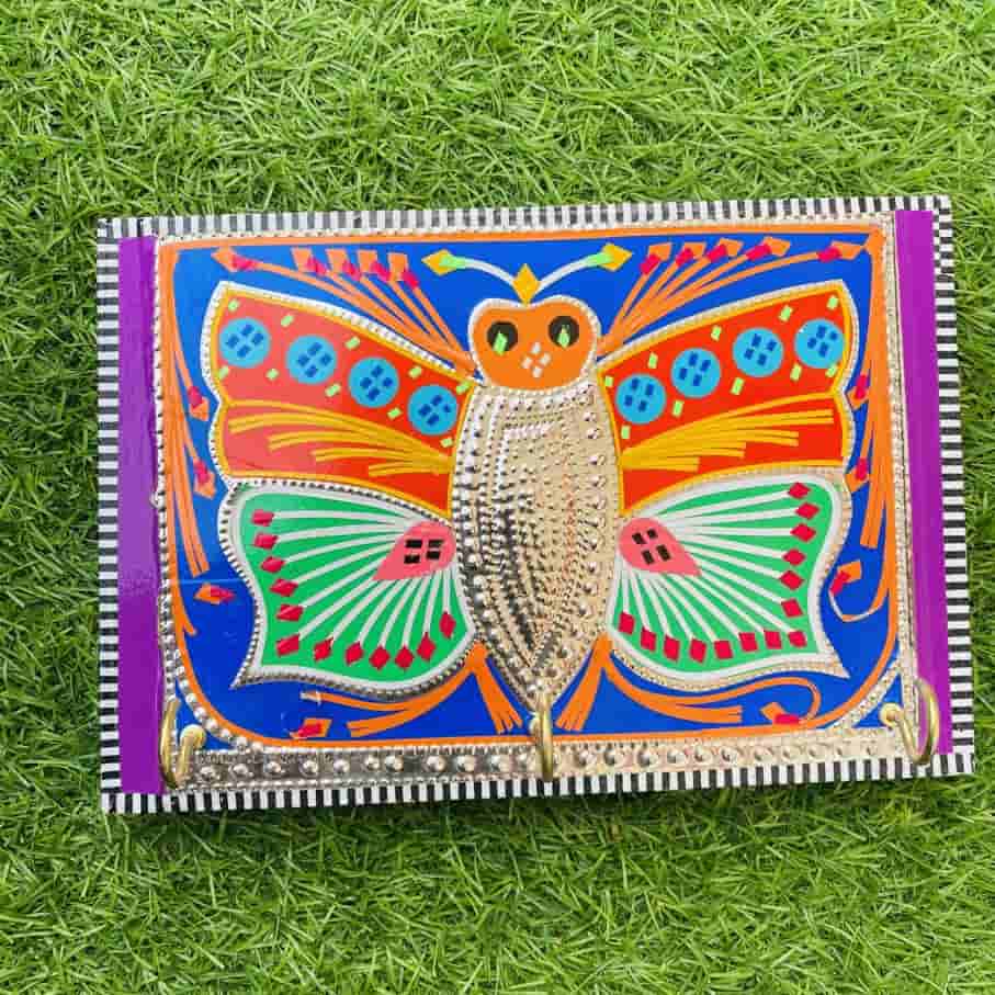Colorful Truck Art Key Holder - Featuring Butterfly