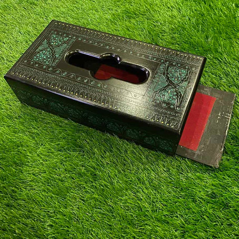 Black and Green Naqshi Tissue Box