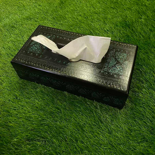 Black and Green Naqshi Tissue Box