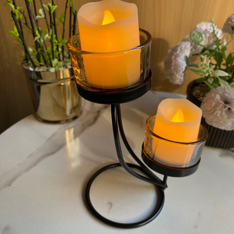 Curvy dual candle stand