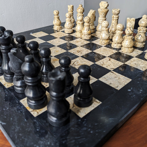Onyx Noir Marble Chess Set