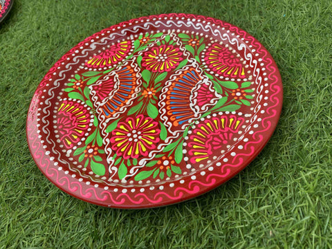 red-handcrafted-colorful-truck-art-plate.-naksh-decor-kitchen-decor-plates-truck-art-1