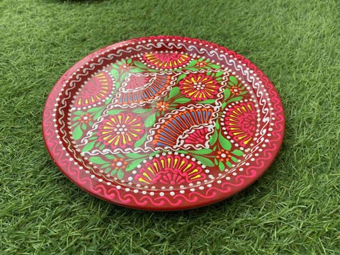 red-handcrafted-colorful-truck-art-plate.-naksh-decor-kitchen-decor-plates-truck-art-3