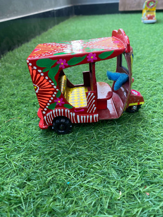Masterpiece Handcrafted Truck Art Rickshaw Red Color
