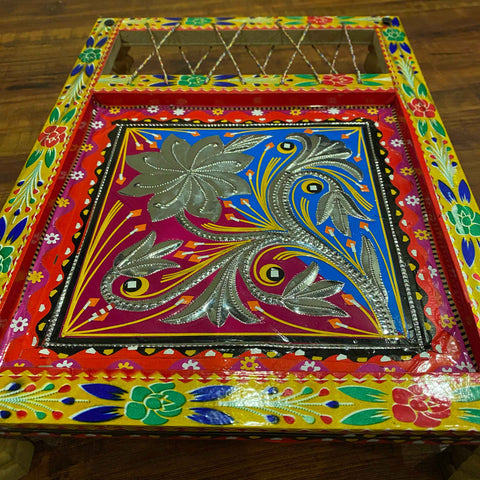 Unique Wooden Fine Art Colorful Charpayi