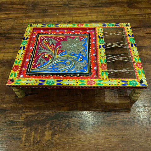 Unique Wooden Fine Art Colorful Charpayi