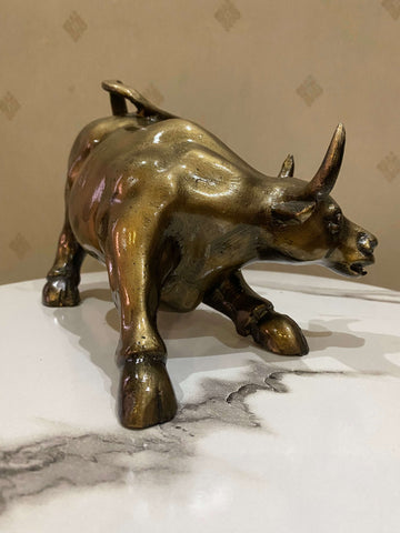 Fiber Fine Art Golden Bull Sculpture Home Decor