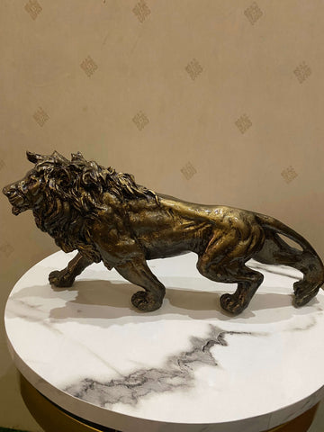 Fine Article In Golden Lion Sculpture For Home Love.