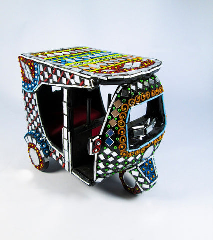 Traditional Rickshaw Glass Art